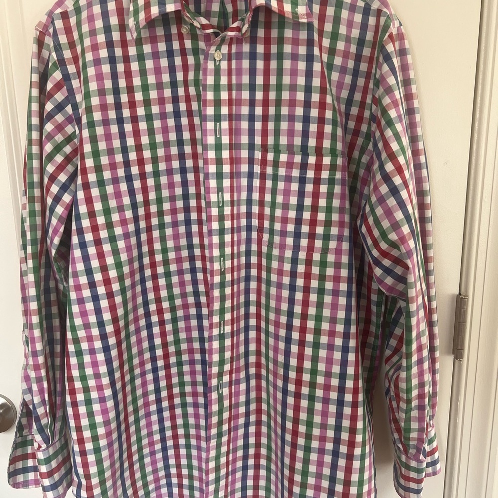 Maus & Hoffman Men’s Multicolor Checkered Men's Dress Shirt Size Medium